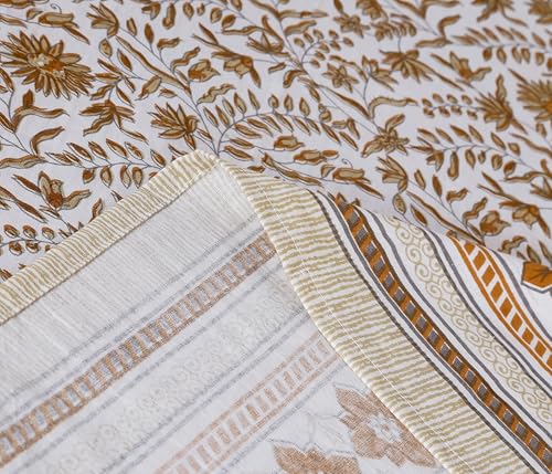 Image of Texstylers Table Cloth | Table Cloth for 6 Seater Dining Table| Dining Table Cover 6 Seater | Table Cover 6 Seater | Dining Table Cover | Rectangle, Cotton,150 cm X 225 cm (Orange)