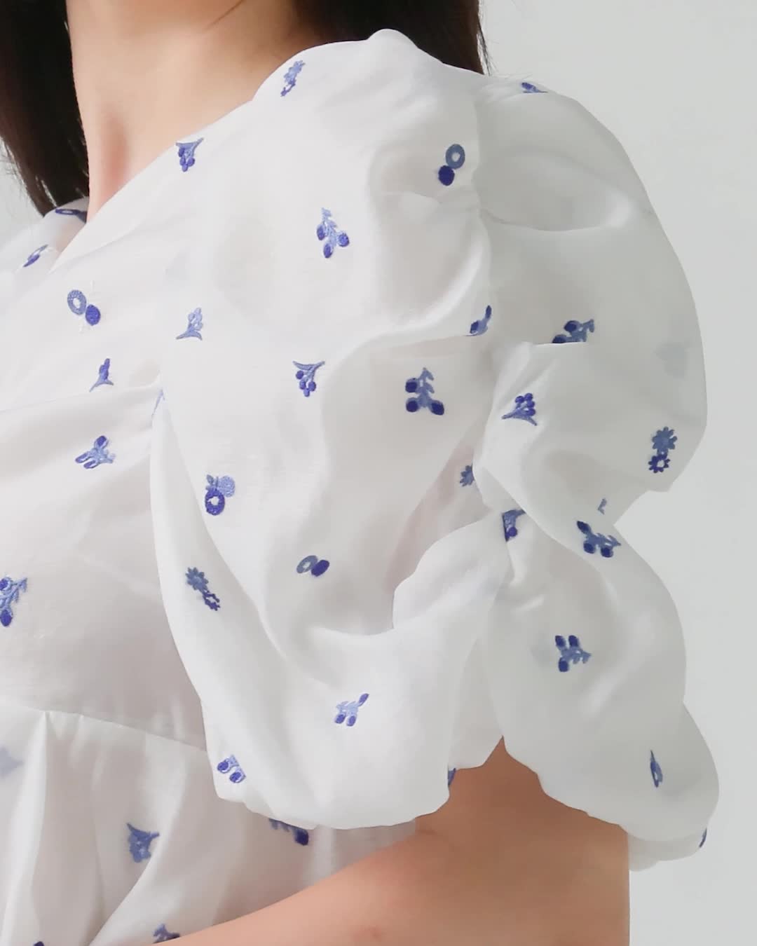 Amazon | [セルフォード] 小花刺繍ペプラムブラウス CWFB251116WHT36