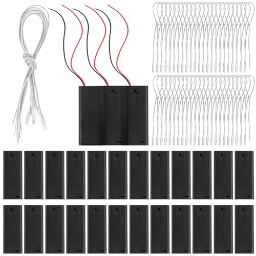 Xuhal Dollhouse Lighting Kit DIY House Accessory for Dollhouse Miniature-24 Pcs of AAA Battery Packs with 48 Pcs of Light Wires