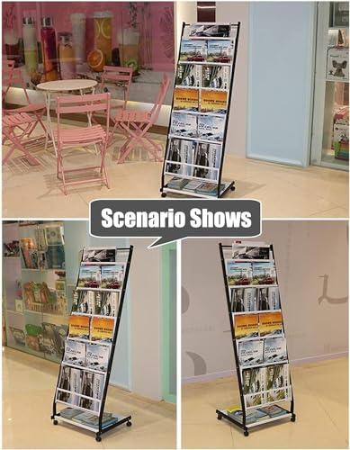 Porte-brochures avec rouleaux grand format pour bibliothèque et hall - 5