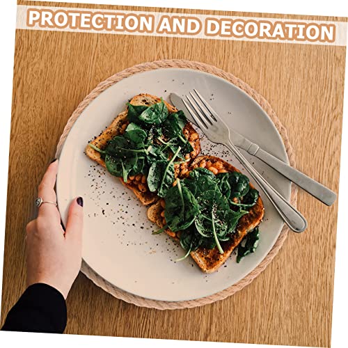 RORPOIR Natural Braided Round Placemat Non-slip Heat-resistant Insulation Table Mat for Dining Woven Coaster for Everyday Use and Home Decoration Rustic Table Decor - Image 3
