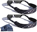 Playa Vida Tortuga Straps FLOATZ 2 Pack, Java Black Ltd Edition, Adjustable, Neoprene Floating Sunglass Straps and Eyeglass Holder – Fits Small & Oversized Glasses to securely retain on Head/Neck