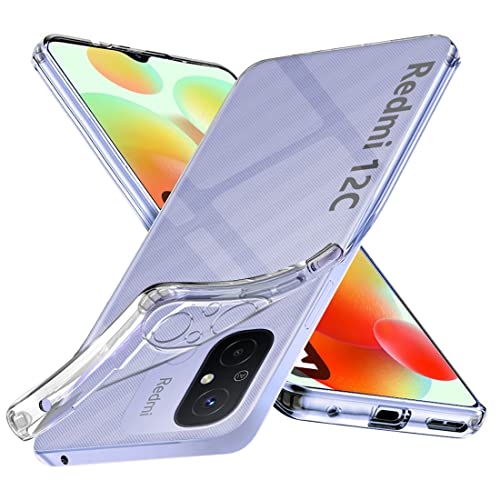 Image of Fashionury Slim Ultra Soft Transparent Back Cover for Mi Redmi 12C | Flexible Silicone | Camera Protection Back Case