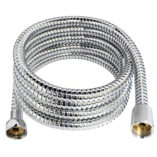 Duschschlauch 150/200/300 cm Edelstahl-Verschlüsselung Explosionsgeschützter Schlauch Federzugrohr Badezimmerzubehör Duschrohr (Color : Chrome, Size : P03 3M Puls)