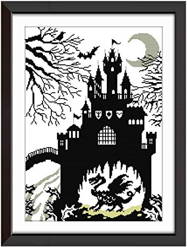 Image of ITSTITCH Printed Cross Stitch Kits 11CT 18X25inch DIY Embroidery Starter Kits Easy Patterns Embroidery for Girls Crafts DMC Stamped Cross-Stitch Supplies Needlework Fairy Tale Castle