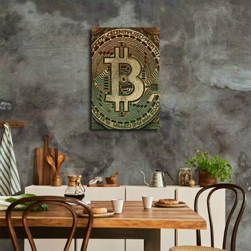 Bitcoin Crypto Poster Canvas Wall Art Painting Print Painting Suitable for Bedroom Dormitory Living Room and Other Home Decor (08×12inch_Unframed) - Image 3