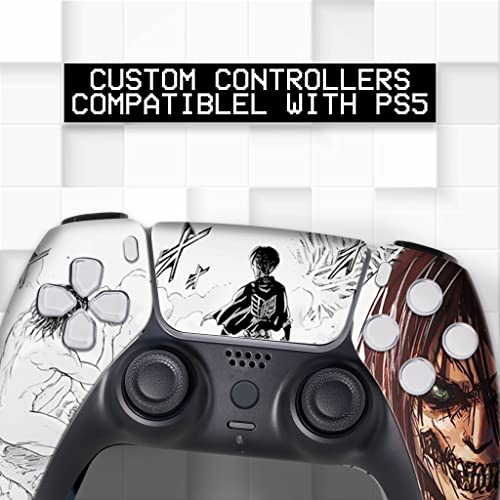 Image of Attackk on Tittan Custom PS-5 Controller Wireless compatible with Play-Station 5 Console by BCB Controllers | Proudly Customized in USA with Permanent HYDRO-DIP Printing (NOT JUST A SKIN) (MODDED).