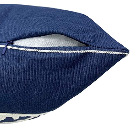 Beach Throw Pillow| Decorative Sofa Pillow Cushion Cover 18 x 18 Inch Pillow Case Cover | Decorative Beach Pillow Cover Blue with Embroidered Starfish - Image 5