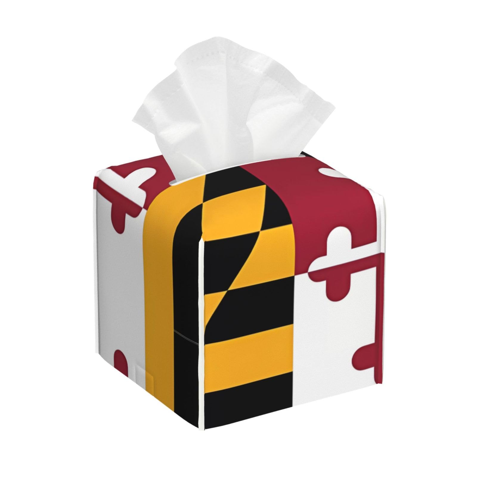 Flag of Maryland Printed Tissue Box, Square Storage Box, Suitable for Kitchen, Office, Camping and car