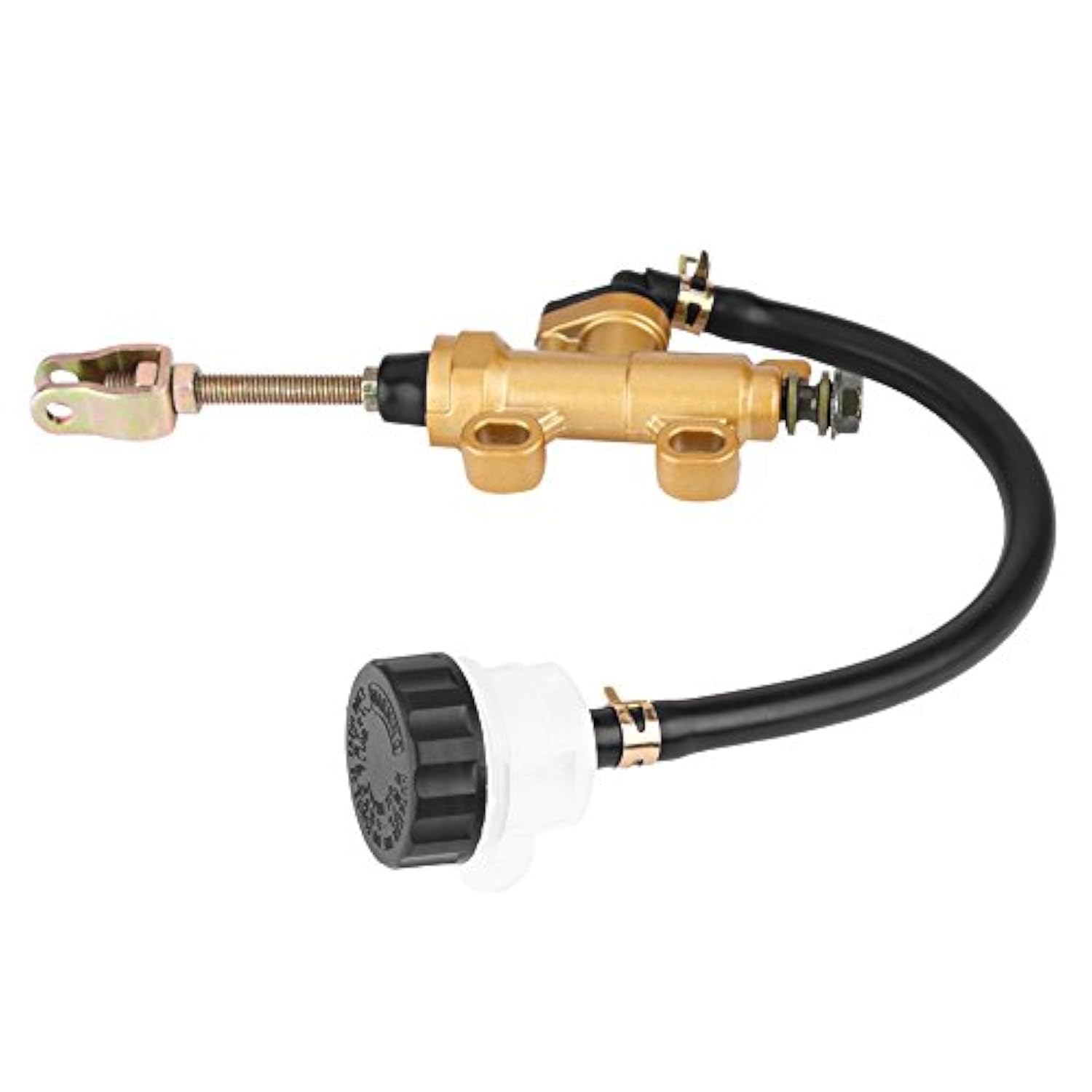 Qiilu Rear Brake Master Cylinder, Universal Rear Foot Brake Master Cylinder Pump with Reservoir for Motorcycle Dirt Bike ATV