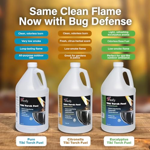Image of Firefly - Citronella Tiki Torch Fuel - Clean-Burning Lamp Oil, Low Smoke, 2 Gallons