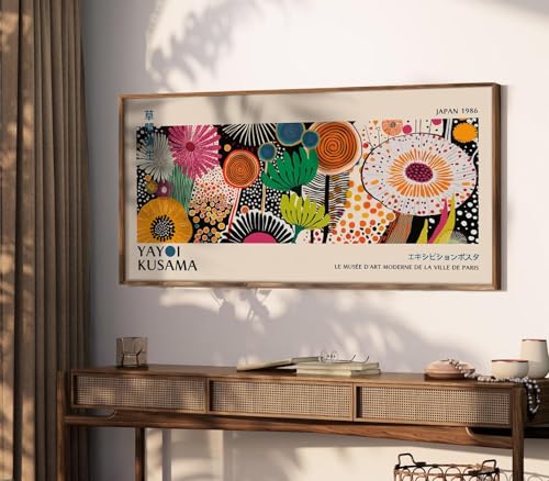 Toile inspirée de Yayoi Kusama au format horizontal 70x140 cm de qualité premium