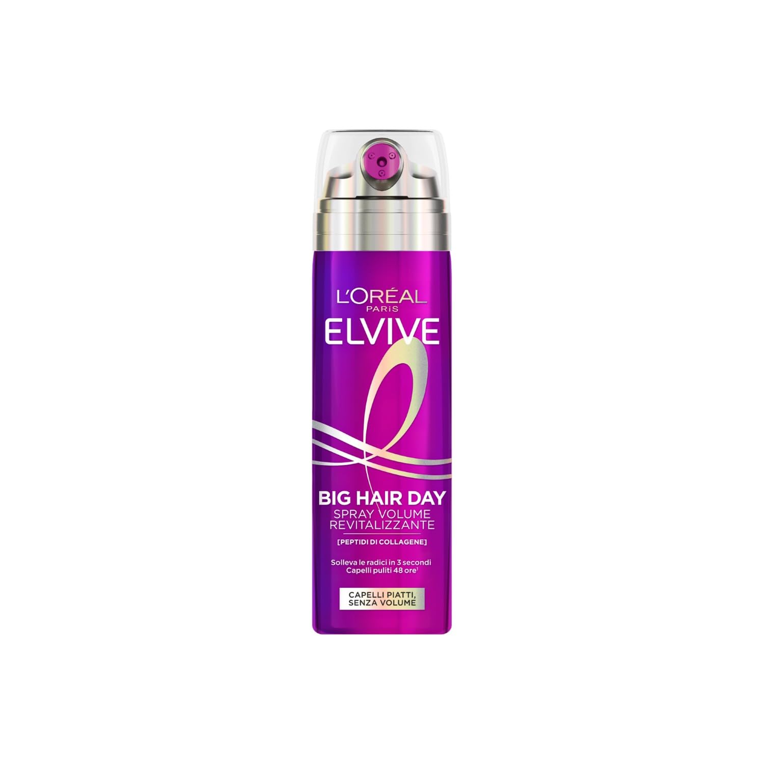 L'Oréal Paris Elvive Spray Rivitalizzante, Per Capelli Fini e Sottili, Effetto Volume Istantaneo, Con Peptidi di Collagene, Erogatore Multi-​Getto, Big Hair Day, 200 ml
