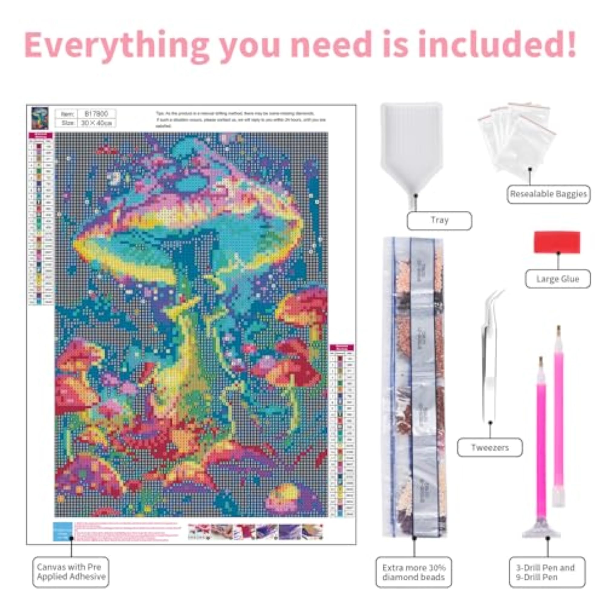 Mushroom Diamond Painting Kits for Adults