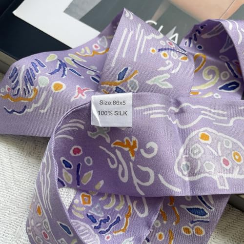 Image of Pure Mulberry Silk Scarf - Lightweight Neckerchief,Packed Handbag Band Hair Neck Scarves for Fashion Gifts