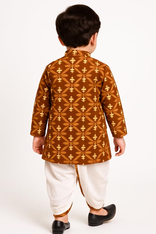 Image of Boys Pure Cotton Dhoti Kurta Set | Kids Ethnic Wear for Festivals & Weddings and also for casual wear.