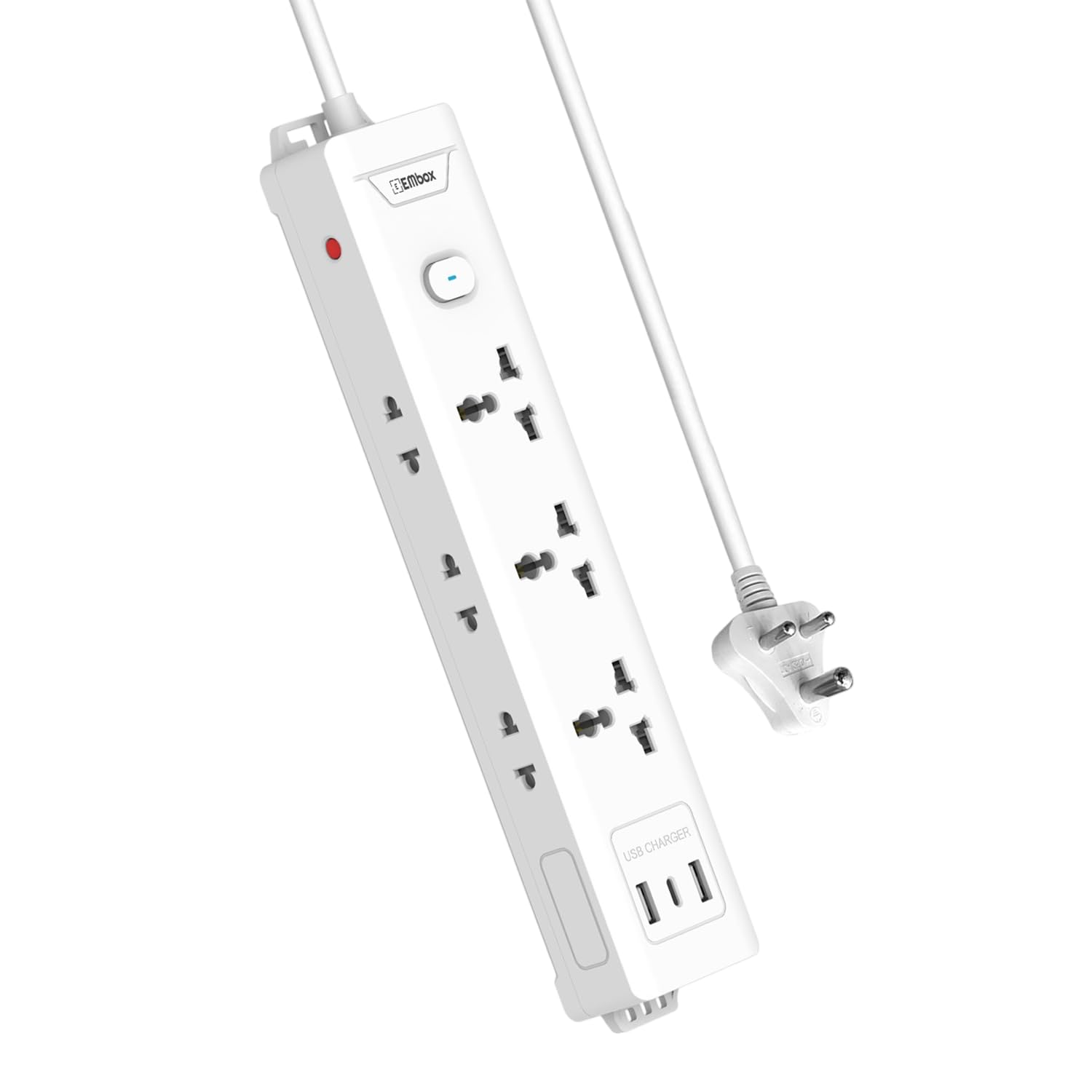 EMBOX Extension Board with USB (2.4 A) 3 USB Ports with Master Switch, Spike Guard, 6 amp Universal Sockets, LED Indicator and Safety Shutter, 1.8 Meter Extension Cord-picture-16