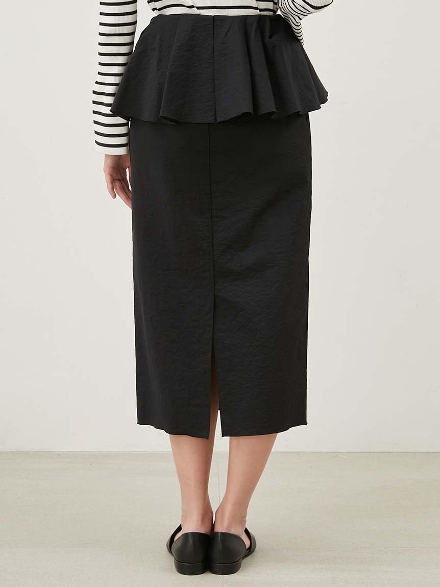 Mila Owen / ストレッチシアーペプラムスカート/ロングスカート/0/ナイロン/CRM/09wfs251186 ミラオーウェン] ストレッチシアーペプラムスカート 09WFS251186