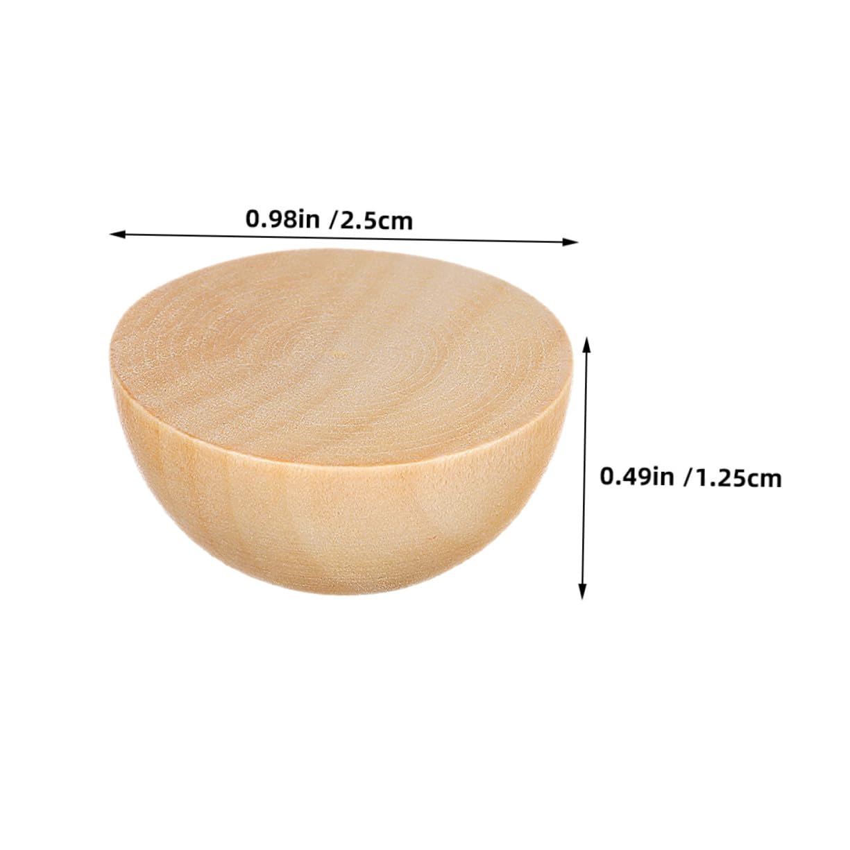 300 Piezas Bolas de Madera Semicirculares Sin Terminar Cuentas de Madera Divididas para Manualidades DIY Decoración Natural para Hogar y Proyectos Navideños