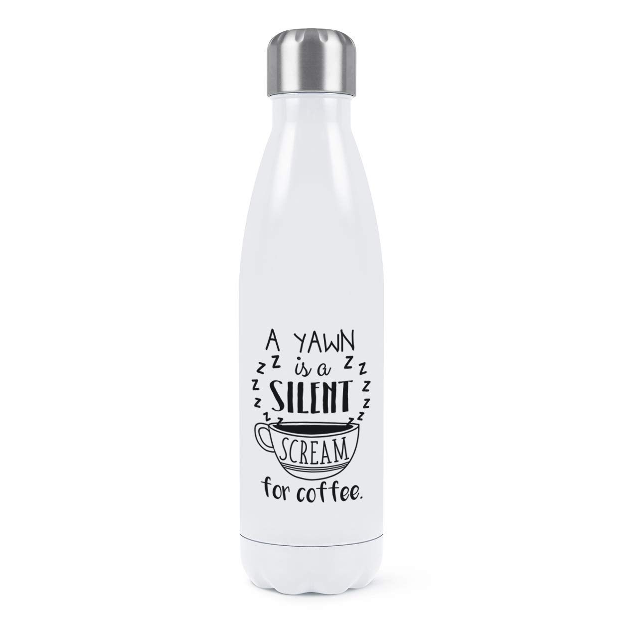 Bouteille eau isolé acier inoxydable 500ml blanc gourde isotherme café et boissons de sport