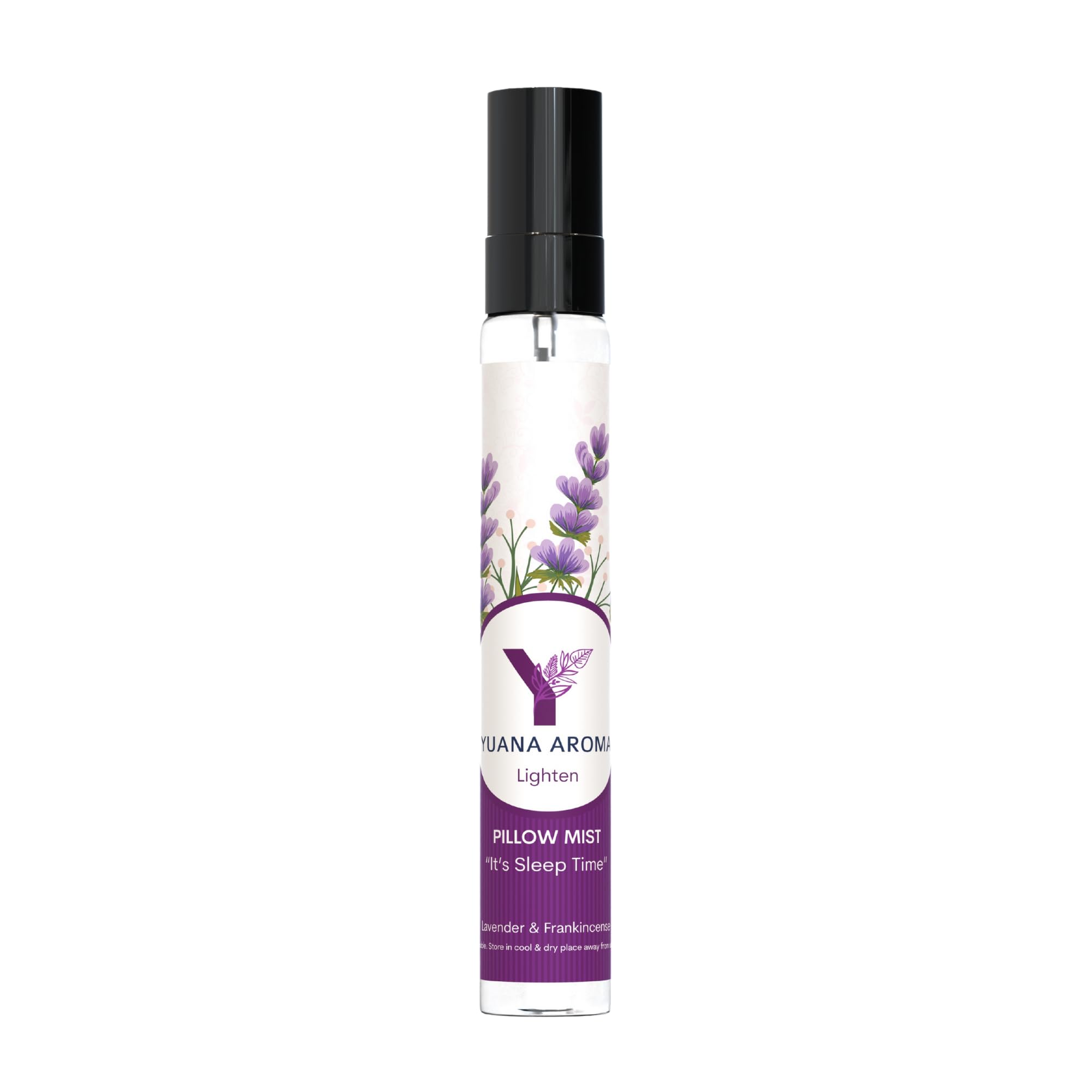 Yuana Aroma Pillow Mist | Lighten | For Improved Sleep Quality and Stress Relief | Mist or Spray on Pillow for Good Sleep |100% Natural | with Lavender and Frankincense Essential Oils | 15 ml