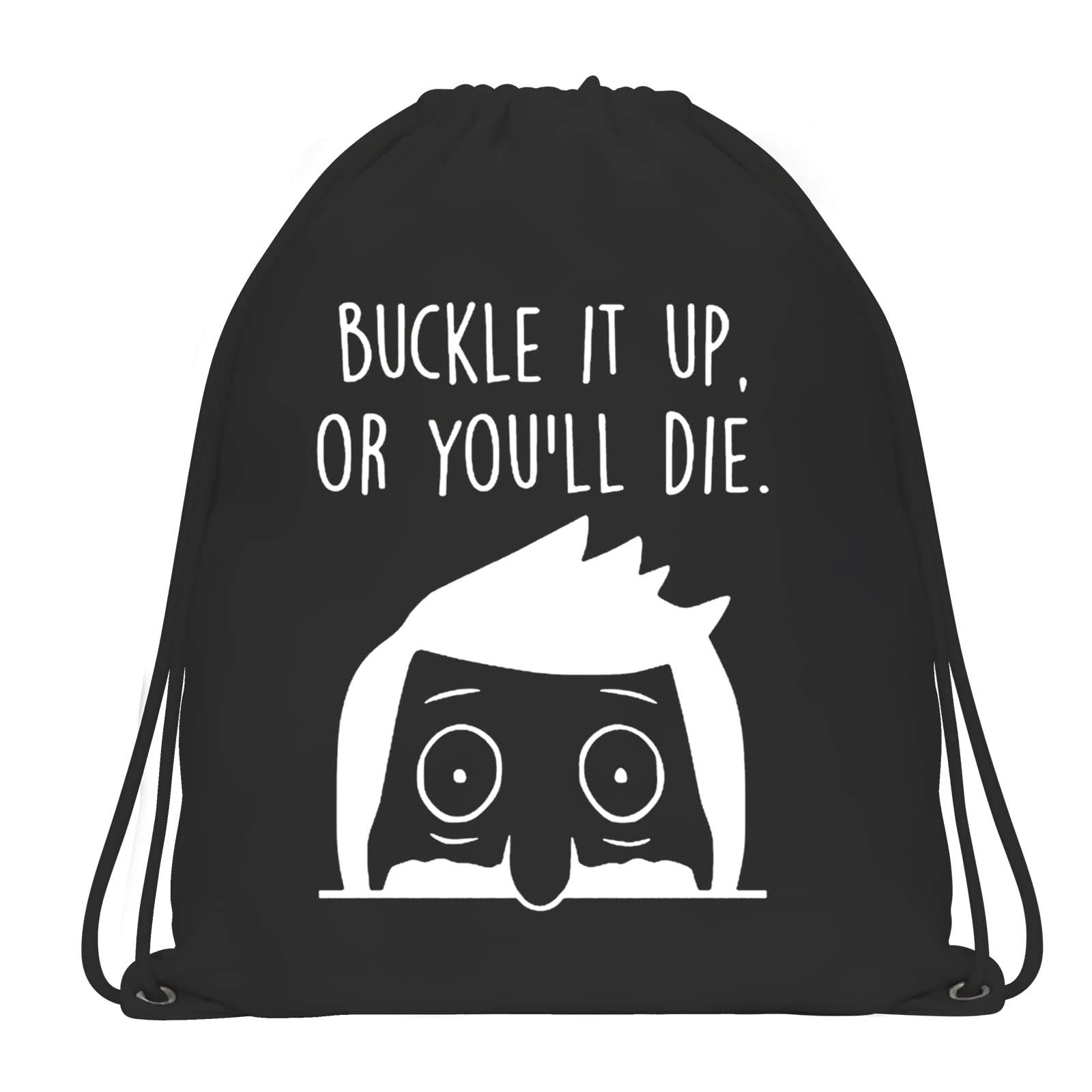 Funny Buckle It Up Drawstring Backpack B Burgers Inspired Gift Bob Belcher Sport Bag Bob TV Series Traveling Beach Bag