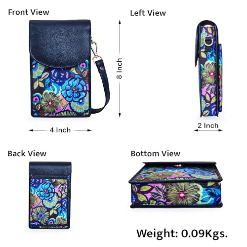 Ladies Cell Phone Crossbody Wallet with Leather Detailing3