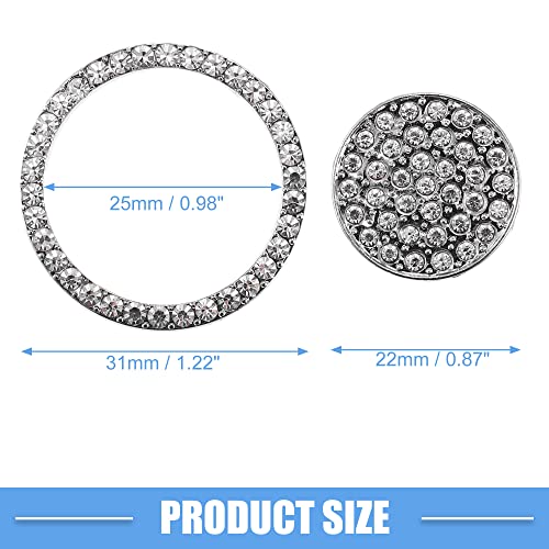 Image of Engine Start Stop Ignition Button Overlay Cover Decal Interior Trim Sticker for Range Rover Velar Evoque Sport Discovery 2013-up Aluminum Alloy Silver Tone