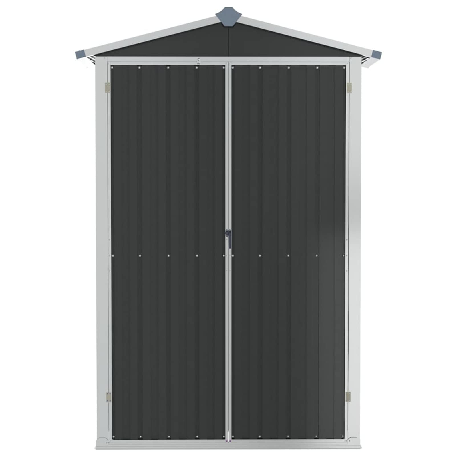 Capanno da Giardino Antracite 107,5x46x183cm in Acciaio Zincato,Capannone da Giardino,Casetta da Giardino,Casetta Attrezzi Giardino(SPU:46303)