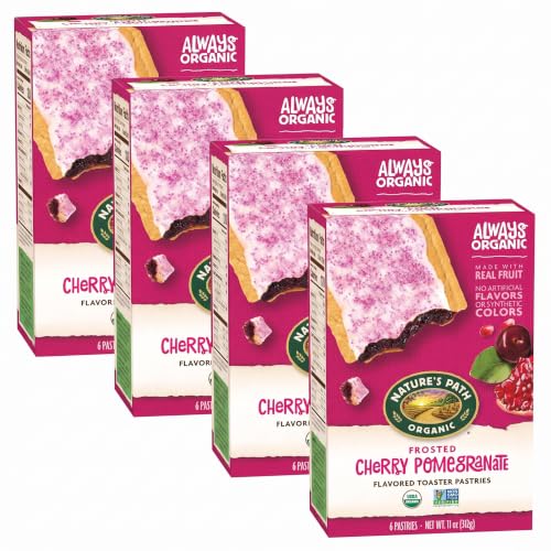 Nature's Path Organic Frosted Cherry Pomegranate Toaster Pastries, 11 oz, Non-GMO (Pack of 24)