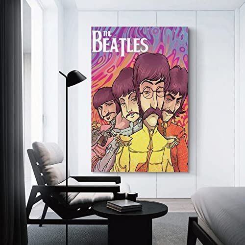 Poster de bande britannique The Beatles à suspendre – Décoration murale rétro – 30 x 45 cm - Les Beatles, Paul McCartney, John Lennon, RIngo Starr, George Harrison Poster de bande britannique The Beatles à suspendre - Décoration murale rétro - 30 x 45 cm – Image 4