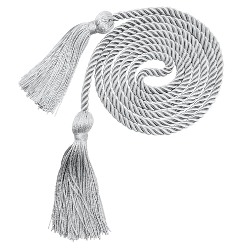 Image of Graduation Honor Cords Silver Honor Cords with Tassels for Graduation Students