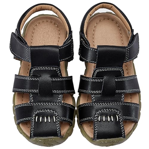 Boy's Girl's Leather Sandals Closed Toe Outdoor Sport Soft Hook&Loop Summer Shoes for Toddler/Little Kid3