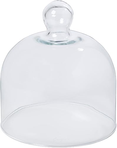 Casafina Cloche de cúpula de cristal de 7 pulgadas - Colección Arcade, transparente  Cubierta para pastel hecha a mano con soplo bucal  Cristalería