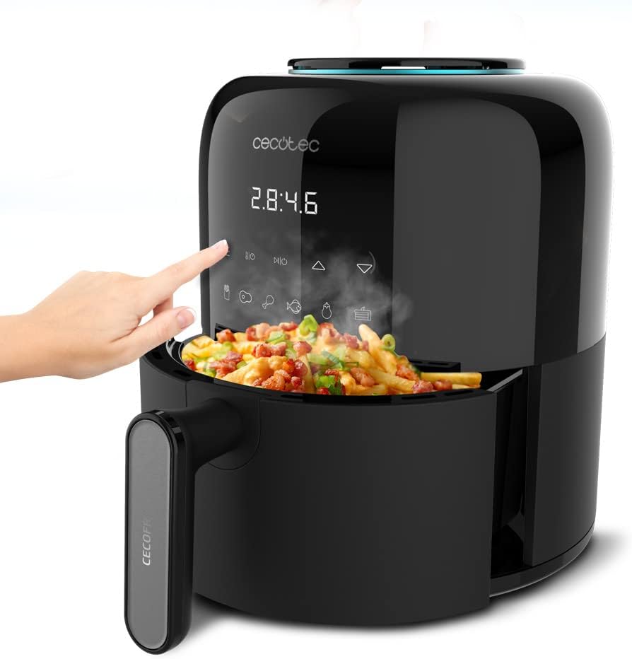 Cecotec Air Fryer Cecofry Pixel 2500 Touch. 1200 W, capacità 2,5 L, 6 programmi, controllo digitale, timer, manico del corpo e tocco freddo, piedi antidisdain, tecnologia PerfectCook.