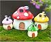 SUN-E 4 color&Size In Set Miniature Fairy Garden Mushroom House Ornament Outdoor Decor Home Decoration