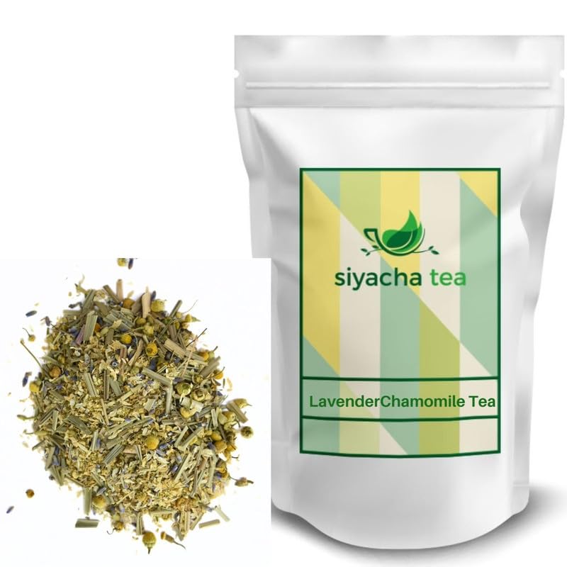 Image of Siyacha Tea Chamomile Lavender Herbal Infusion, GOOD SLEEP Tisnae, Caffeine Free, Ayurvedic Loose Leaf Blend, Organic Fresh Premium, Immunity Booster Detox, Calming & Relaxing, 100g Pouch