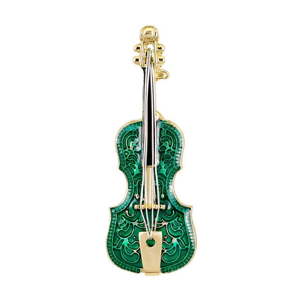RWRAPS Spilla Spilla per Violino - Spilla per Musica di Violino Verde Temperamento per Uomini e Donne （5,3 * 1,9 cm