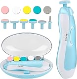 6 in 1Multi-Head Baby Electric Nail Sharpener in Blue, Baby Manicure Kit, Anti-Pinch Nail Clipper Set,Christmas, Bithday, Baby Shower, Thanksgiving Day Gift