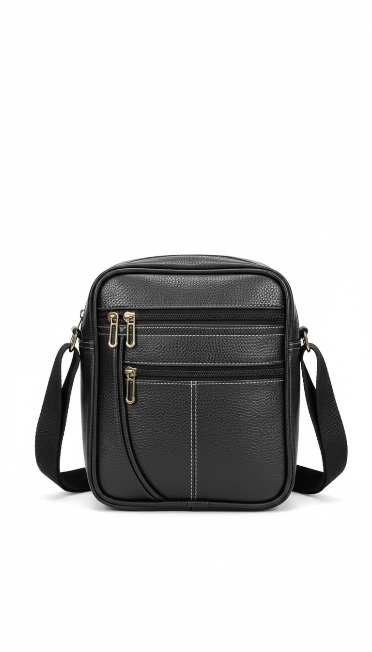 Anaya Gallery 10-Inch PU Leather Sling Bag | Stylish Small Crossbody Travel & Office Messenger Bag for Men & Women (Tan, Brown, Black – 25.5 x 7 x 20 cm)-image-48