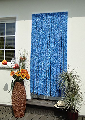 Rideau de porte à lanières plumeau chenille blauweiss 90 x 200 cm Cover