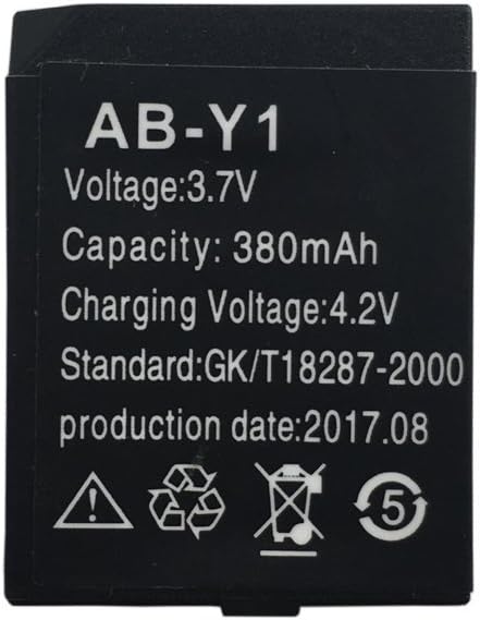 Smart watch battery AB-Y1 rechargable lithium battery with 380MAH capacity