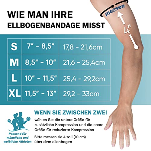 POWERLIX Ellenbogenbandage 2 Stücke, Kompression Ellenbogen Bandage für Damen & Herren, für Tennisarm, Golferarm, Sport, Arthritis, Sehnenentzündung, Gelenkschmerzen, Schwarz, L