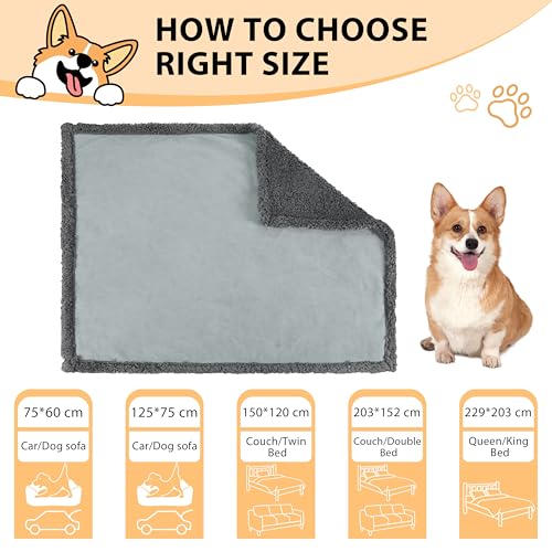 Pawsee Wasserdicht Hundedecke Katzendecken Waschbar, wasserdichte Decke für Unterwegs Hundesofa Schutzdecke Sofa Überwurf, Flauschig Hundedecke für Miniaturhunde Kleine Hunde Katzen,XS 75 x 60cm