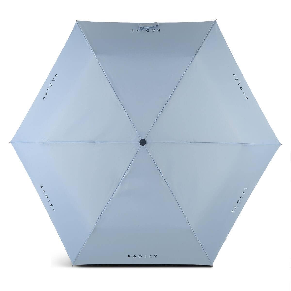 RADLEY London Womens Superlite Responsible Foldaway Telescopic Umbrella in Smoke Blue