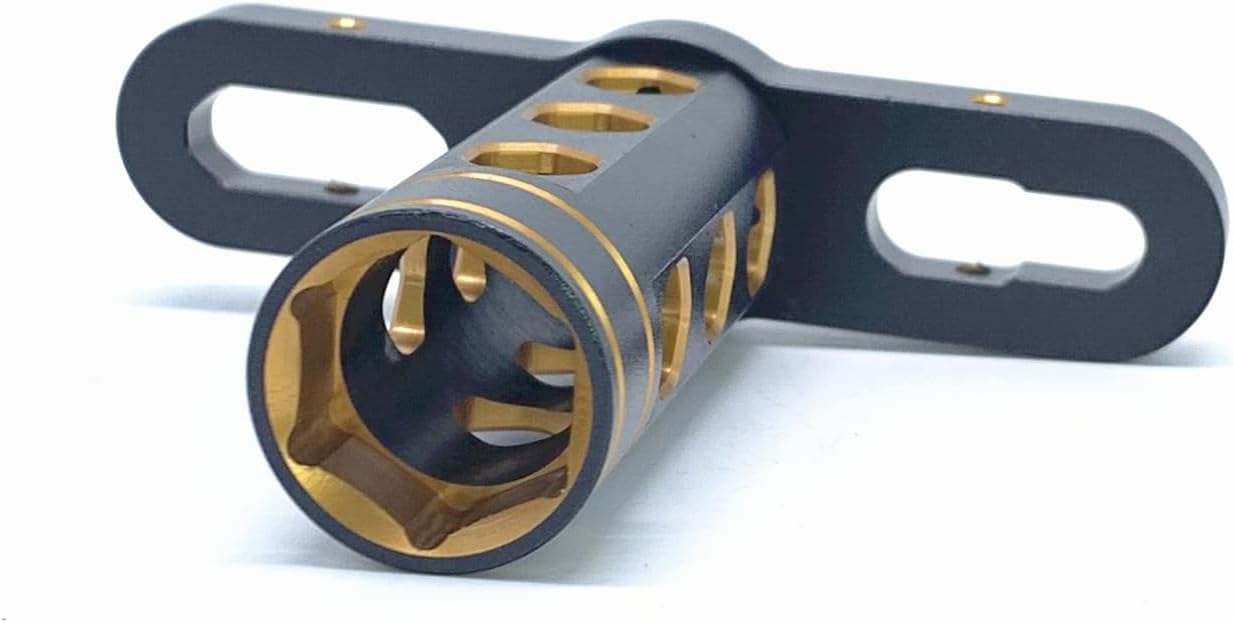 KingVal Aluminum 17mm Wheel Hex Nut Driver Wrench Socket Tool for 1/8 RC Car Truck Truggy (Black-Gold)