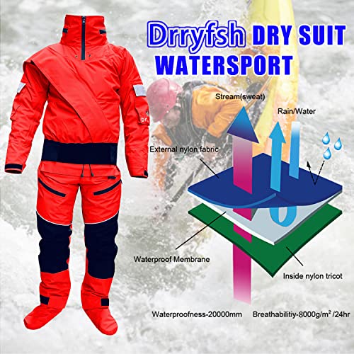 image for Drryfsh 2023 Dry Suits for Men in Cold Water Water Rescue Suit with De