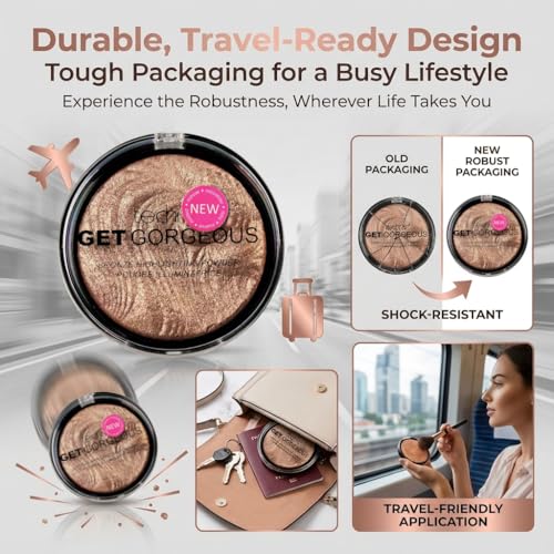 2x 12g Get Gorgeous Bronzing Highlighting Powder, Your Perfect Bronzer-Highlighter for a Sun-Kissed Effect, Compatible with Technic Applicators and Brushes – Bundled by Smart Cutie - Image 3