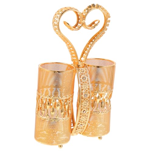 Cabilock Elegant Hollow Utensil Holder and Chopstick Storage Rack for Kitchen Countertop Metal Cutlery Bucket European Style Design Space Saving