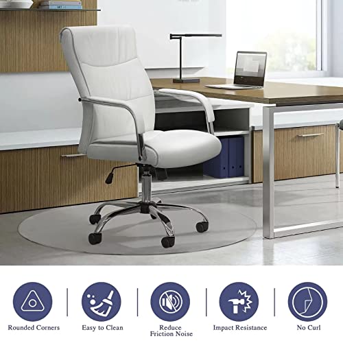 Natsukage Glass Chair Mat, 36" Round X 1/4" Thick Tempered Glass Office Chair Mat For Carpet Or Hardwood Floor - Effortless Rolling, Easy To Clean, Best For Your Home Or Office Floor #TOP5